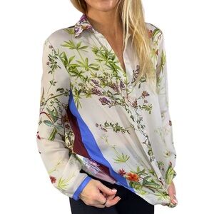 ZARA Floral Button‎ Down Blouse